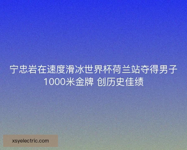 宁忠岩在速度滑冰世界杯荷兰站夺得男子1000米金牌 创历史佳绩
