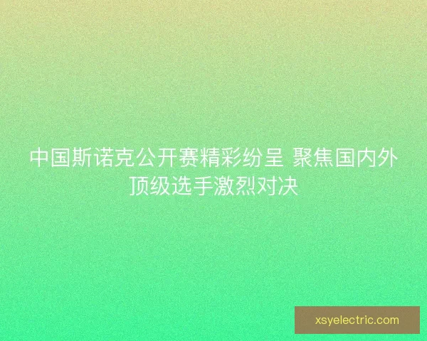 中国斯诺克公开赛精彩纷呈 聚焦国内外顶级选手激烈对决